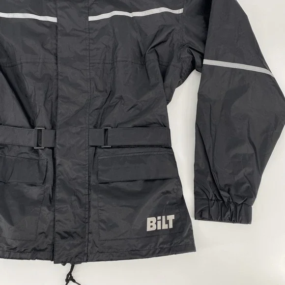 BiLt Motorcycle Jacket BLW 4 Waterproof Rain Shell Reflective Black Women's Med. - Picture 2 of 8